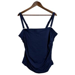 Lands End tankini women's 22W navy beach pool resort nautical coastal cruise